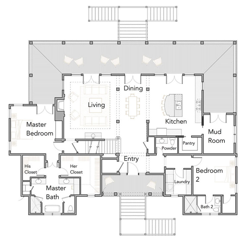 Daniel Island - Coastal House Plans from Coastal Home Plans